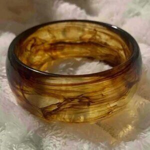 "Marble Swirl" Wide Acrylic Bangle